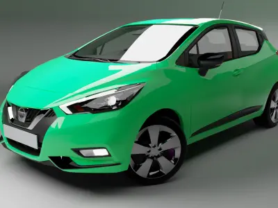 Nissan micra Low-poly 3D model