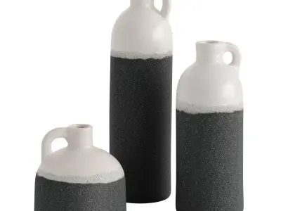 Two Toned Jud Vase Set Of 3 3D model