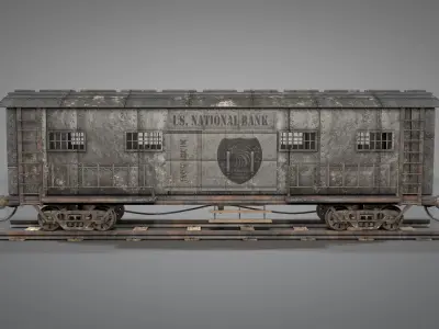 Wild West Armored Safe Car 3D model