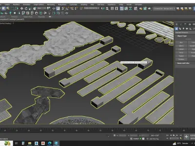 Pedestrian pavors 3d model collection  3D model