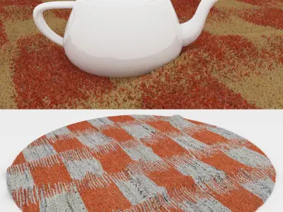 Round Rug Set 223 3D model