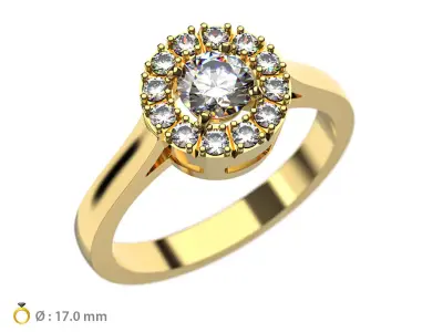 N011 Engagement ring 3D print model