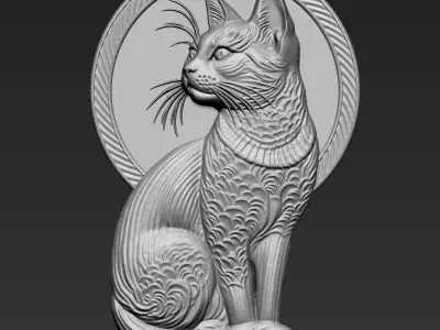 Cat Pendant A48 3D print model