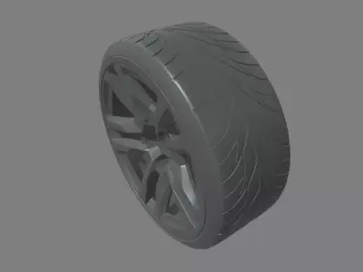 Wheel 02 Low-poly 3D model