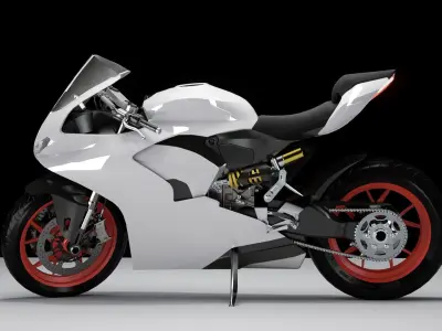Motorcycle Pro Low-poly 3D model