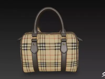 Plaid Pattern Duffel Bag Low-poly 3D model
