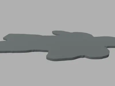 American Football Key Ring Chain 02 Low-poly 3D model