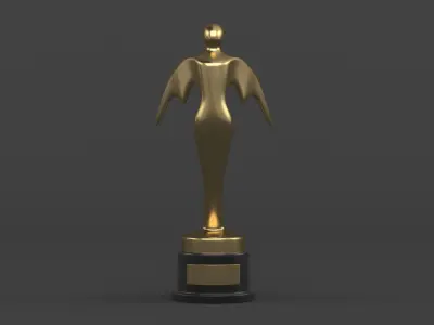 Gold Trophy Cups 3D model 20