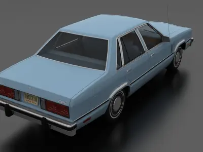 Zephyr 4dr sedan 1978 Low-poly 3D model