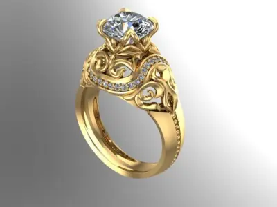 Diamond Ring  3D print model 8