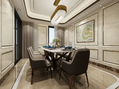 Luxury living room interior 3D model