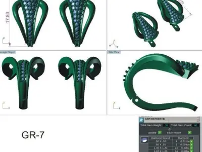 Women earrings 3D print model