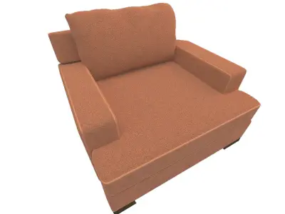 armchair sofa with armrests 3D model