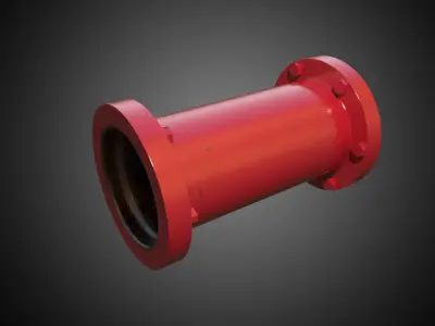 Red Straight Pipe 3D model
