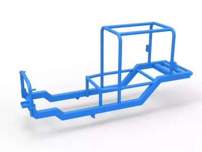 Frame of Vintage Supermodified stock car Scale 1 to 25 3D print model