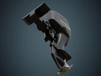 Outboard Motor 1A Low-poly 3D model