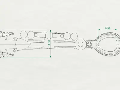 Anchor Pendant With Nautical Star and Rudder 3D print model