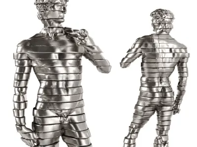 David tall Sculpture Michelangelo sliced 3D model