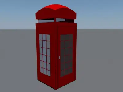 British Phone Box Free low-poly 3D model