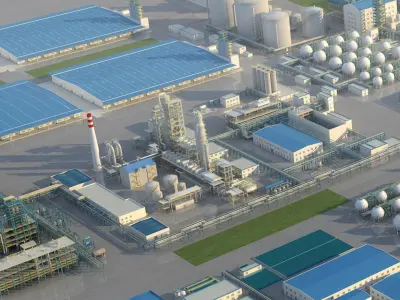chemical plant 3D model
