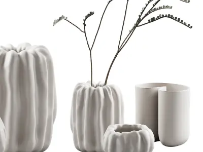 412 decorative vases and pots 07 deformed folded relief vase 06 3D model