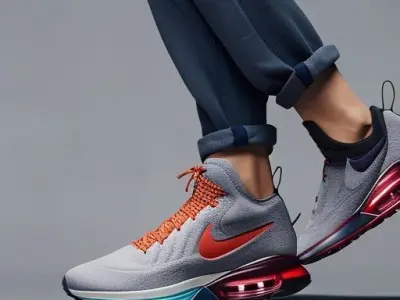 Grey with red laces runners Free 3D model