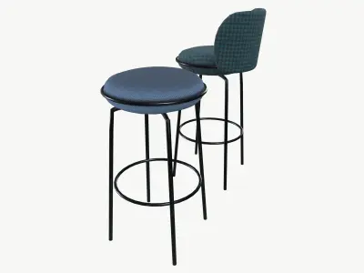 Bar Stool Low-poly 3D model