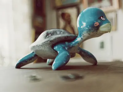 Turtle cute statue 3D model
