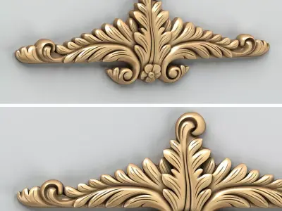 Carved decor horizontal 018 3D model