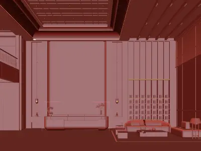 Modern reception lobby 3D model