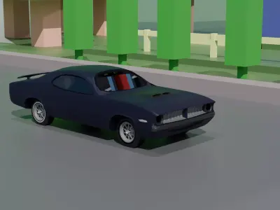 Chevrolet Camaro 1998  Low Poly 3D Model game Ready Low-poly 3D model