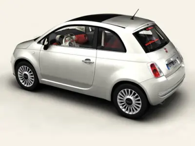 Fiat 500 2008 3D model