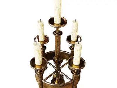 Medieval Wall Candles 3D model
