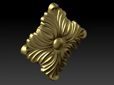 pattern CNC gold-plated sculpted wooden frame pattern 3D model 3D model