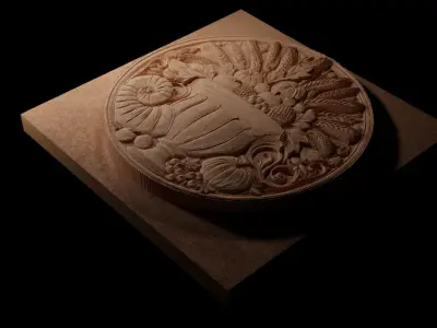 Cornucopia CNC 3d Print High Relief Sand Casting 3D print model