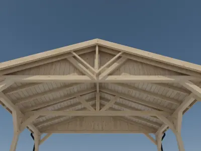 wooden carport 3D model