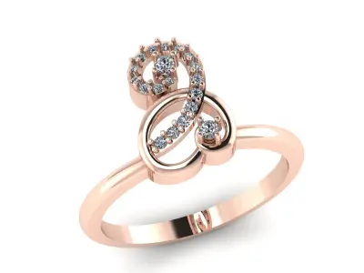 Jewelry Diamond Ring 3D Print Model 3D print model 32