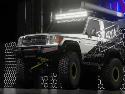 Land Cruiser S71 2012 Mandra Edition Interior Engine MQ 3D model