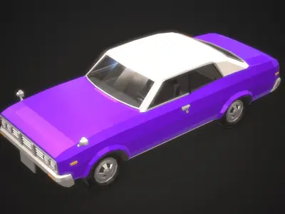 Low-Poly Retro City Car 02 Low-poly 3D model