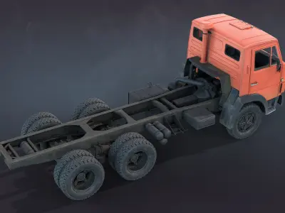 Kamaz-5320 Chassis Low-poly 3D model