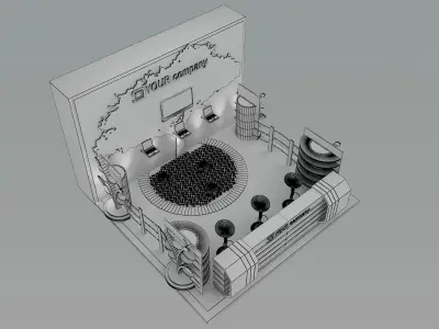  Booth Exhibition Stand a47 3D model