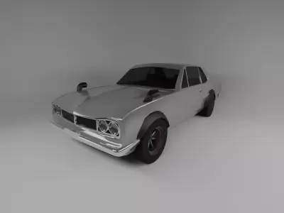 Nissan 2000 GT-R Lowpoly Fullpack Low-poly 3D model