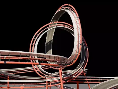 Ultra-Detailed 3D Stunt Track Low-poly 3D model