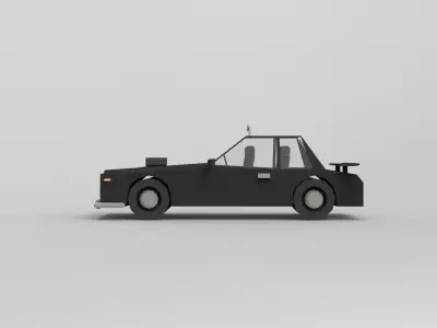 Low poly car lego police Low-poly 3D model