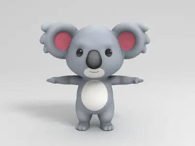 Koala cartoon bear 3D model