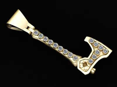 AXE DIAMOND PENDANT 3D PRINTABLE MODEL  3D print model