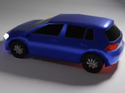Low Poly Car volkswagen golf Low-poly 3D model
