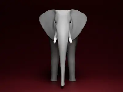 Low Poly Rigged Elephant Game Ready Low-poly 3D model