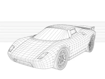 Toy car Low-poly 3D model