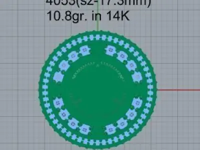 Round Fashion  Diamond Ring 4053 3D print model